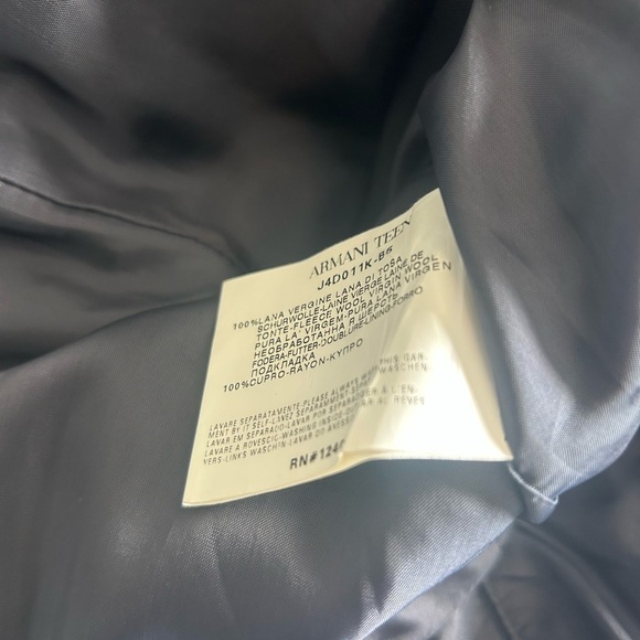 Armani Junior dark grey thin stretch virgin wool made in Italy suit blazer - Picture 7 of 9